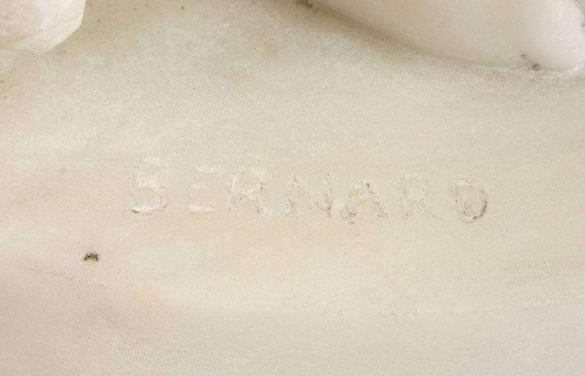 Marble Sculpture of a Young Hunter by Bernard